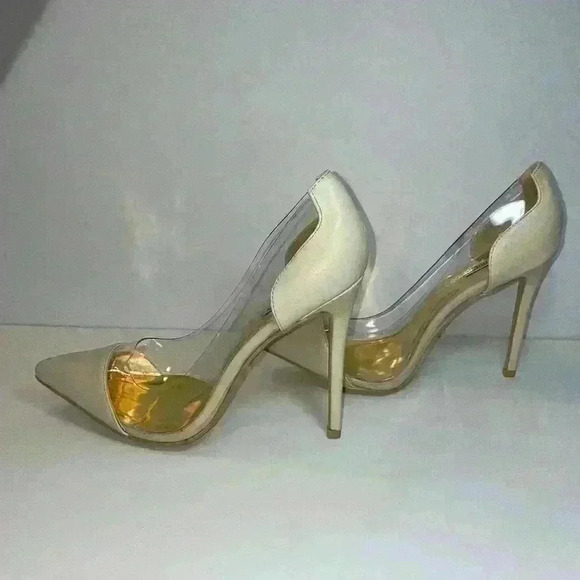 New Cape Robbin with Clear and ivory pointed toe 4.5 Heel Size 9 minor flaws - Picture 7 of 14